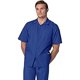 Adar Universal Scrubs for Men - Zippered Short Sleeved Scrub Jacket