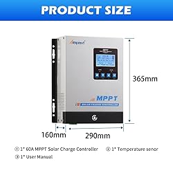 Ampinvt MPPT Solar Charge Controller 60A 12V 24V