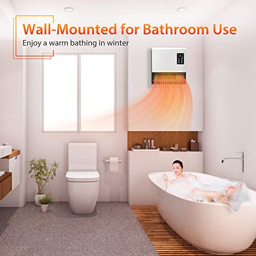 Electric Space Heater 1500W Wall Mount Heater with Standing Base