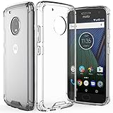 Moto G5 Plus Case, Fosmon HYBO-FENDER Crystal Clear Back Cover Hybrid Bumper Hard Case for Motorola Moto G Plus 5th Generation (Clear)