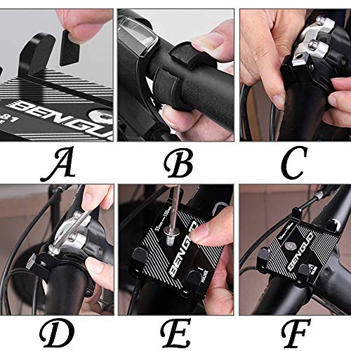 Bike Accessories,Dartphew 1Pcs [ Bike Phone Mount Bracket Holder Clip ] - Bicycle Handlebar Phone Holder - Aluminum alloy(Size:4.3×6.5×8cm) (Black) - Thumbnail 2
