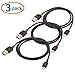 Cable Matters 3-Pack Short USB to Micro USB Cable (Micro USB Charging Cable) in Black 3 ft