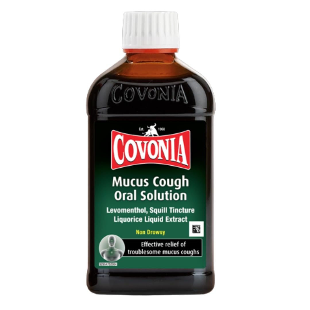 Covonia Mucus Cough Oral Solution,Loosen Chesty Coughs & Troublesome Stubborn Mucus,Suitable for Vegetarians, Vegans & Coeliacs,For Adults & Children Aged 5 +, Cough Medicine,300ml