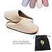 RelaxedFoot Slippers | Organic Cotton & Memory Foam | 1 Pair with Storage Bag (Large, Beige)