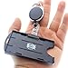 2 Pack - Premium Two Card Plastic Badge Holder - Vertical or Horizontal - with Heavy Duty Retractable Carabiner Clip Badge Reel by Specialist ID (Black)