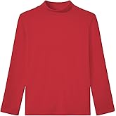 Auranso Boys Girls Long Sleeve Turtleneck Shirts Unisex Warm Solid Turtle Neck T-Shirts