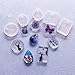 Jeteven Jewelry Pendant Making Mold Silicone Casting Mould with Hanging Hole Handmade DIY Craft Tool 5 Types