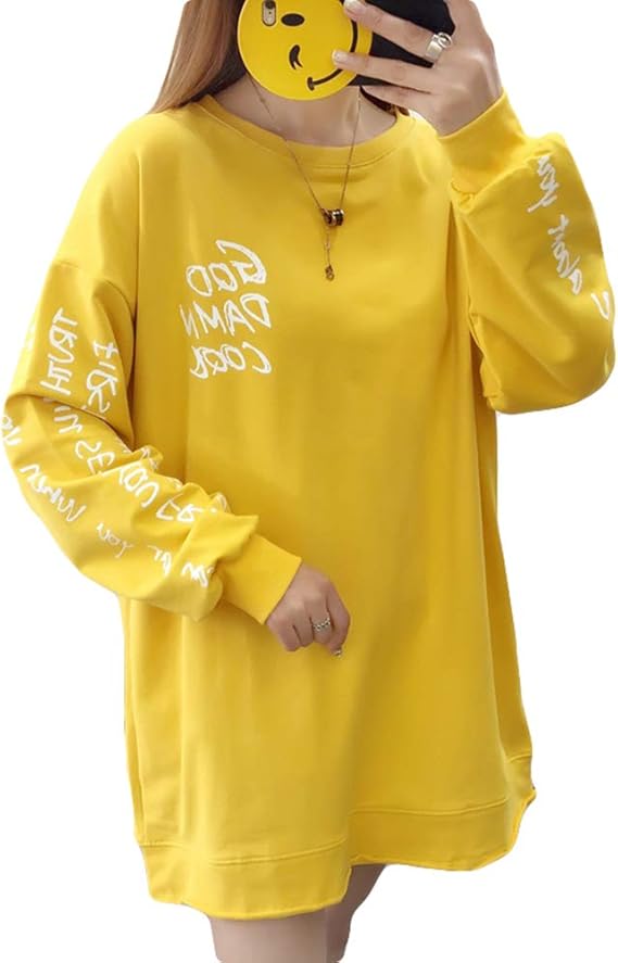 Amazon Ksila トレーナー レディース ゆったり 韓国 パーカー ロング 薄手 プルオーバー 綿 カジュアル 原宿系 トップス 秋 大きいサイズ トレーナー パーカー 通販