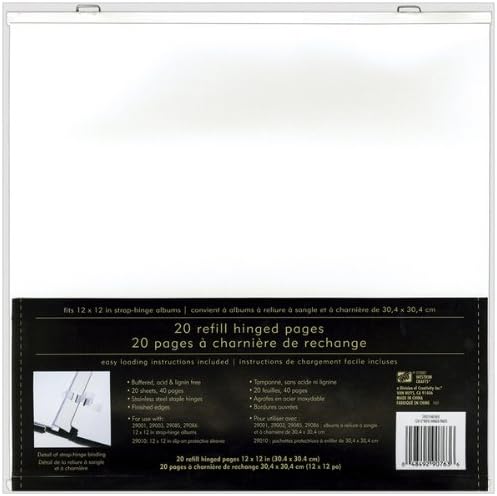 Westrim 12x12 White Refill Pages for Strap Hinge Albums