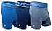 Spyder Men's Performance Mesh Boxer Briefs Sports Underwear 3 Pack (Blue, Medium)