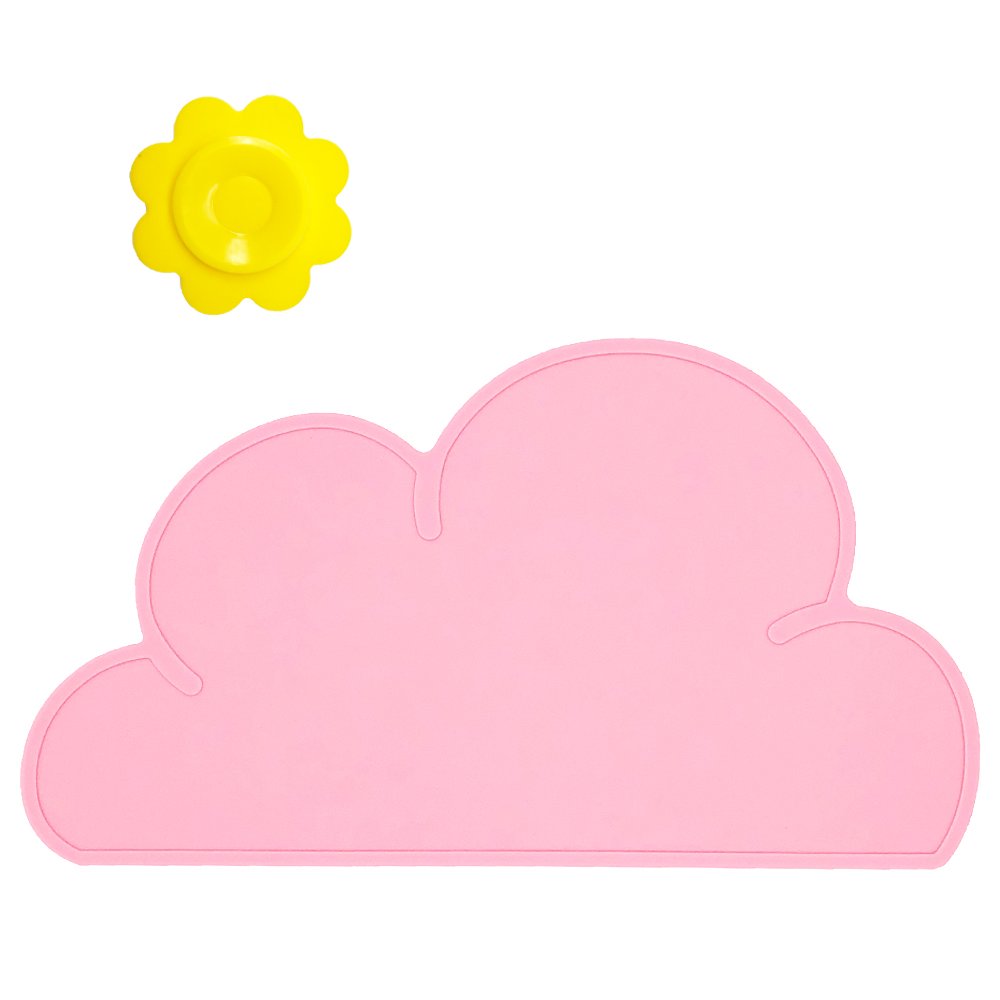 BITEYI Silicone Cloud Placemat Bowl pad Slip & Heat Resistant Waterproof Table Mat Dish Meal Mat (pink)