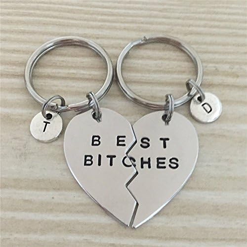 Best Bitches Keychains, Broken Heart Best Bitches Keychains, Personized Keychains With Initial, BFF Keychains, Best Friends Keychains for 2, Custom Keychains, Sister Gifts, BFF Gifts