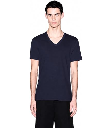 Armani Exchange Men's Basic Pima V Neck Tee, Bellwether Blue, X