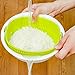 Plastic Colander with a bowl, Easy to Strain, Drain, Rinse Vegetables , Pasta , Rice , Noodle , Berries , Fruits , 2-Quart , Small , Green/White