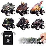 PAWACA Pull Back Dinosaur Cars, Dino Cars Toys with Big Tire Wheel for 3-14 Year Old Boys Girls Creative Gifts for Kids (6 Pack)
