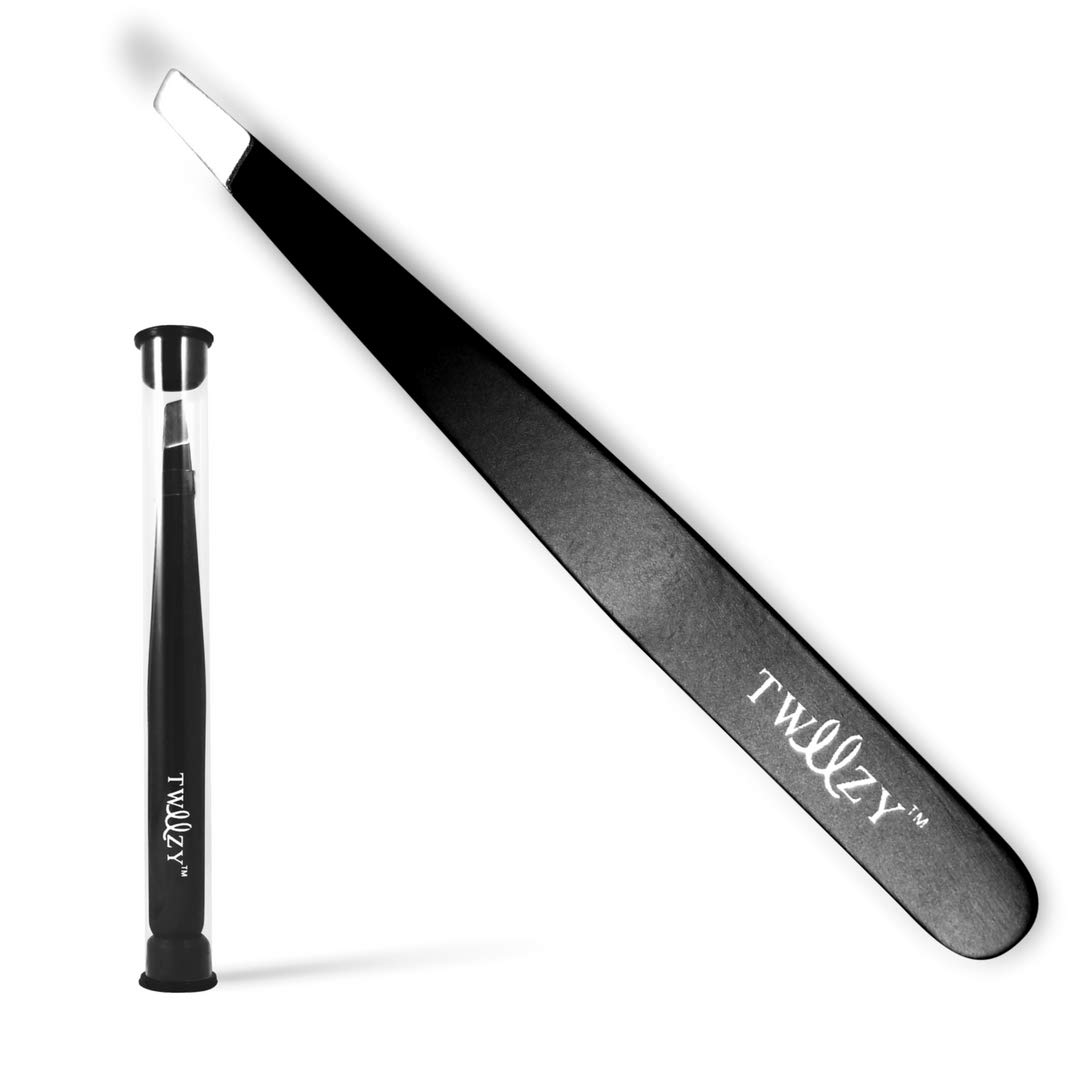 Tweezy Professional Stainless Steel Slant Tip Professional Beauty Tweezer - Precision Eyebrow Tweezers