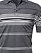 Style by William Casual Striped Short Sleeves Three-Button Polo T-Shirt Charcoal (Pocket) XL