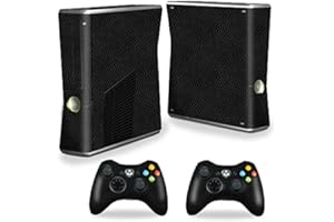 MIGHTY SKINS MightySkins Skin Compatible with X-Box 360 Xbox 360 S Console - Black Leather | Protective, Durable, and Unique Vinyl Decal wrap Cover | Easy to Apply, Remove, and Change Styles | Made in The USA