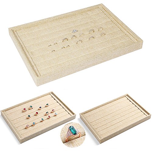 Linie 7 Lodenstoff Ring Ohrring Schmuck Tray Showtasche Display Tasche Organizer - 