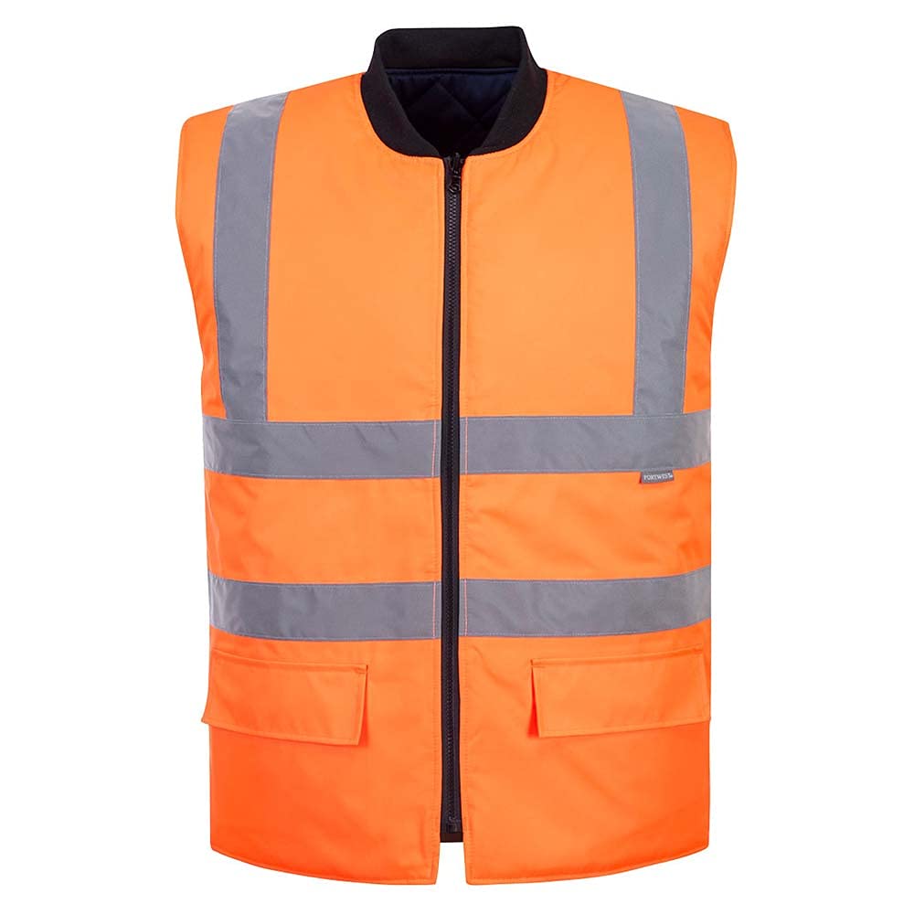 Portwest Hi-Vis Reversible Bodywarmer, Size: XL, Colour: Orange, S469ORRXL