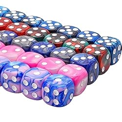 AUSTOR 50 Pieces Dice Set 6 Sided Game Dice 5 Two