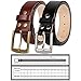 NPET Mens Leather Belt Full Grain Classic Genuine Leather Dress Belt Snap on Strap 1 1/2
