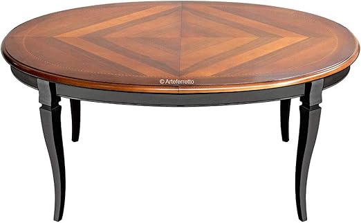 Artigiani Veneti Riuniti Esstisch Oval Klassisch Ausziehbar 160 Cm Bis 210 Cm Ovale Tischplatte Mit Zentraler Zusatplatte Tischplatte Mit Intarsien Esstisch Im Stil Fur Esszimmer Wohnzimmer Amazon De Kuche Haushalt