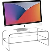 Acrylic Monitor Stand, 2 Tier Computer Monitor Stand Riser，16 inch Acrylic Computer Monitor Stand Riser for iMac, PC, Desktop