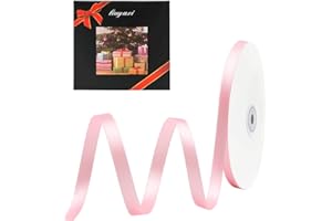 LIUYAXI Pink Double Face Satin Ribbon 1/4" X 50 Yards, Ribbons Perfect for Crafts, Gift Wrapping, Bow Making and More