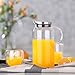 Ecooe 1.5 Litre Glass Carafe with Stainless Steel Lid, Borosilicate Glass Jug for Hot/Cold Water, DIY Drinks, Juice, Milk, Tea, Coffee