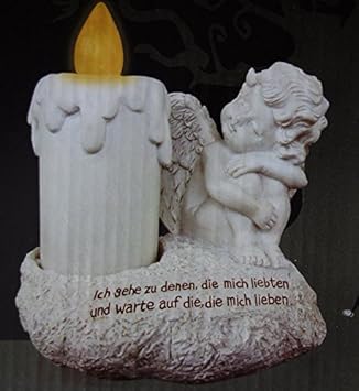 Schönes Grablicht Led Grabengel Engel Mit Kerze Und Spruch