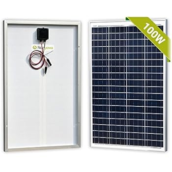 Newpowa 100 Watts 12 Volts Polycrystalline Solar Panel 100W 12V High Efficiency Module Rv Marine Boat Off Grid