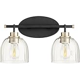 Quorum 507-2-6980 Transitional Two Light Vanity from Espy Collection in Black Finish,
