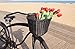 Colorbasket 01327 Adult Front Handlebar Bike Basket, All-Weather, Water Resistant, Adjustable Leather Straps, Black