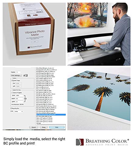 Vibrance Matte Photo Printer Paper 12 mil 255 gsm Matte Finish Premium Photo Paper Roll on 3in Core 44 inches x 100 ft Works with Most Inkjet Printer Professional Makes and Models Like Epson Canon HP - Thumbnail 2