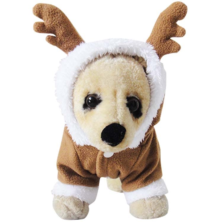 Filhome Puppy Dog Christmas Reindeer Costume, Pet Cat elk Costume Hoodie Christmas Winter Coat Clothes Xmas Outfit Apparel