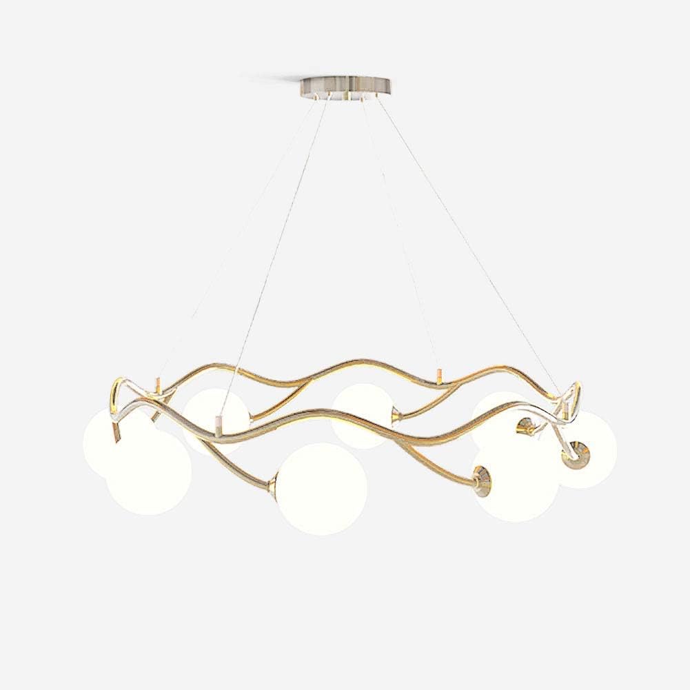 BBZZ Anillo Ajustable Colgante Luz Ligera Luminaria G9 Vidrio Frosted