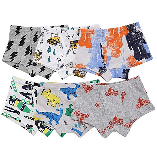 benetia Boys Underwear Briefs Soft Cotton Cars Dinosaur 6-Pack Size 6 7