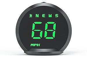 AZIJYV Digital Speedometer G13, New HUD, KMH Mph GPS Speedometer with Overspeed Alarm, Fatigue Driving Alarm, USB Plug and Play, Universal Heads Up Display Suitable for All Cars