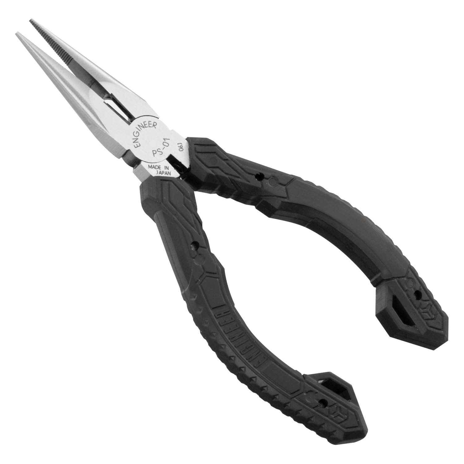 Compact Precision Compact Long Nose Pliers (Needle Nose),Professional Grade, ESD Safe with Carbon Steel Jaws. Made in Japan. ENGINEER ps-01