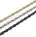 JOERICA 3PCS 6MM Wide Stainless Steel Twist Rope Chain Bracelet for Men Women Link Bracelet 22CM