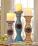 Set of 3 Rustic Vintage Style Shabby Chic Candle Holder Home Accent Decoration