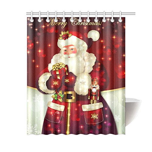 Unique Custom Merry christmas Dreamlike the Santa Claus Waterproof Polyester fabric Shower Curtain 60"X72"-Bathroom Decor