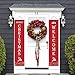 WOWLEO Christmas Door Banner Decorations Outdoor Indoor Welcome Merry Christmas Porch Sign| Red Xmas Decor Banners for Home Wall Door Apartment Party