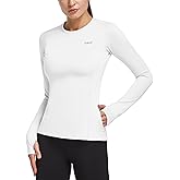 baleaf Thermal Shirts for Women Long Sleeve Fleece Tops Running Workout Cold Weather Gear Compression Zipper Pocket