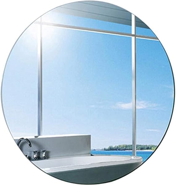 Txza WallMounted Vanity Mirrors Round, Frameless Bathroom Mirror with Wall Hanging