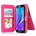 Galaxy Note 5 Case, CaseUp 12 Card Slot Series - [Zipper Cash Storage] Premium Flip PU Leather Wallet Case Cover With Detachable Magnetic Hard Case For Samsung Galaxy Note 5, Pink
