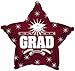 Star Shape Graduation Balloons School Colors - 5 Count (Maroon)