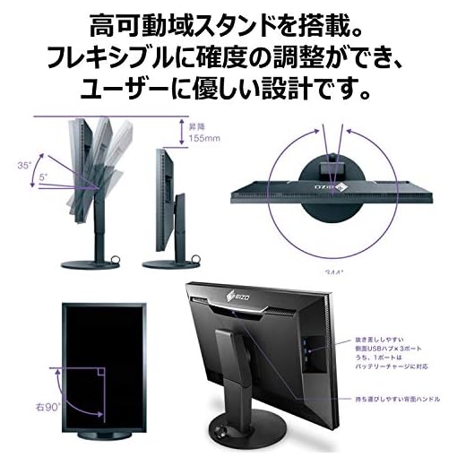 EIZO ColorEdge 24.1インチ カラーマネージメント 液晶モニター/WUXGA/Adobe RGB 99% / HDMI DVI-D /  5年間長期保証 CS2420-ZBK