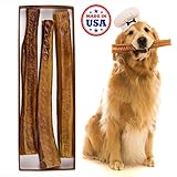 Ultra Premium Jumbo Bully Sticks - Dog Treats Made In USA with American Grass Fed Natural Beef Pizzle, No Odor Dog Chews, Box of 3, 11 to 12 Inch Sticks